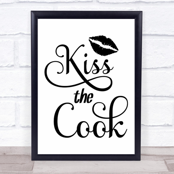 Kiss The Cook Kitchen Quote Typography Wall Art Print