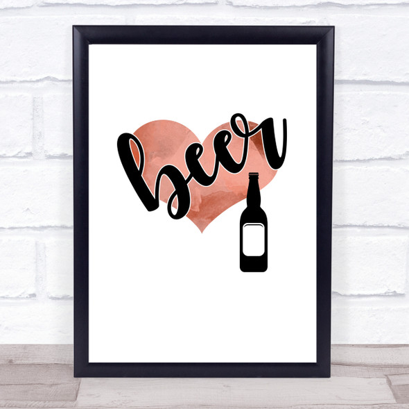 Love Beer Quote Typography Wall Art Print
