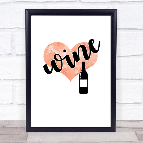 Love Wine Quote Typography Wall Art Print