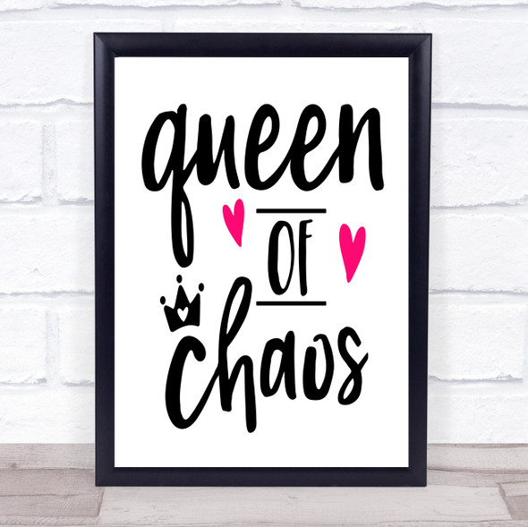 Queen Of Chavs Quote Typography Wall Art Print