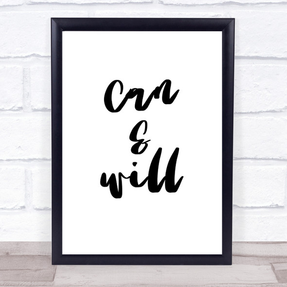 Can & Will Quote Typography Wall Art Print