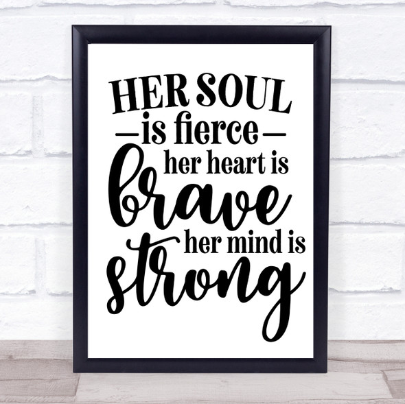 Her Soul Is Fierce Quote Typography Wall Art Print