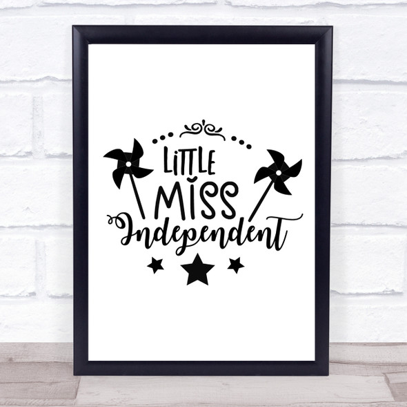 Miss Independent Quote Typography Wall Art Print