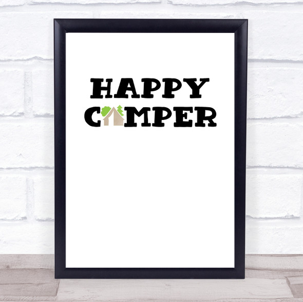 Happy Camper Quote Typography Wall Art Print