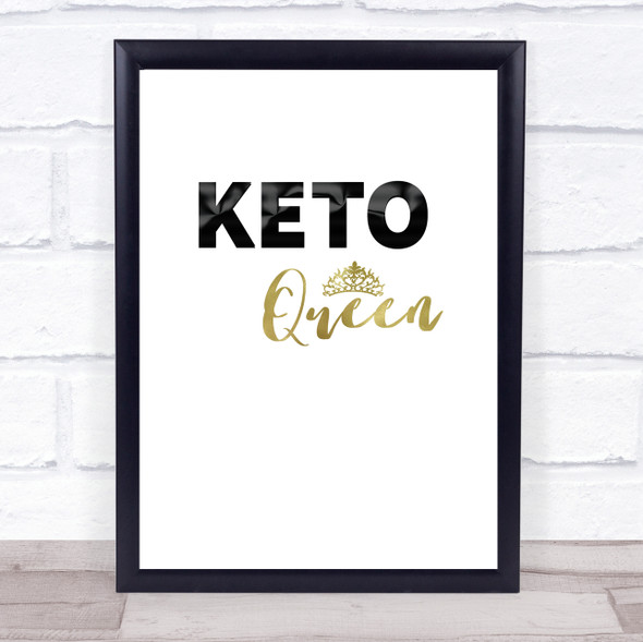 Keto Queen Quote Typography Wall Art Print