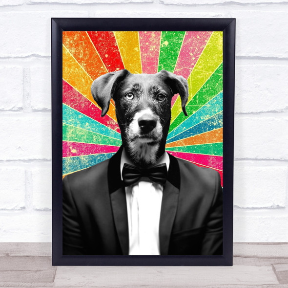 Dog In Suit Retro Decorative Wall Art Print