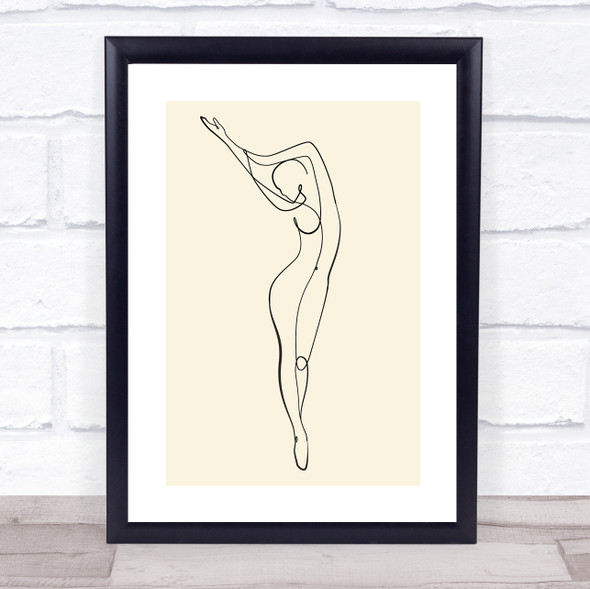 Block Colour Line Art Female Silhouette Decorative Wall Art Print