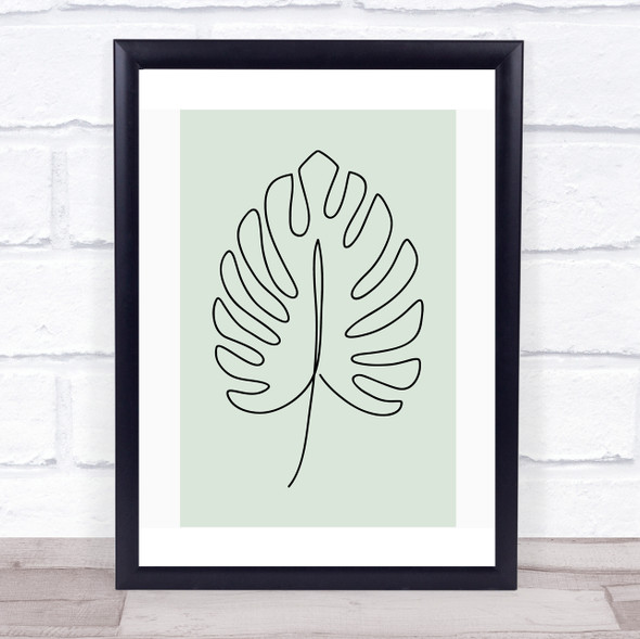 Block Colour Line Art Botanical Leaf Decorative Wall Art Print