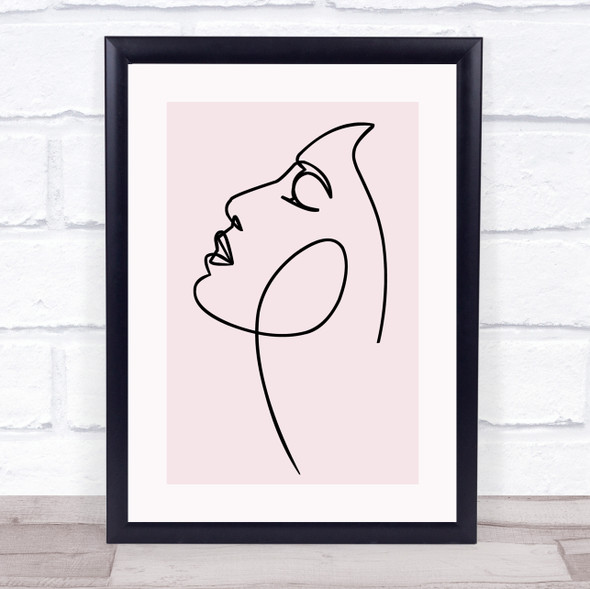 Colour Block Line Art Ladies Face Decorative Wall Art Print