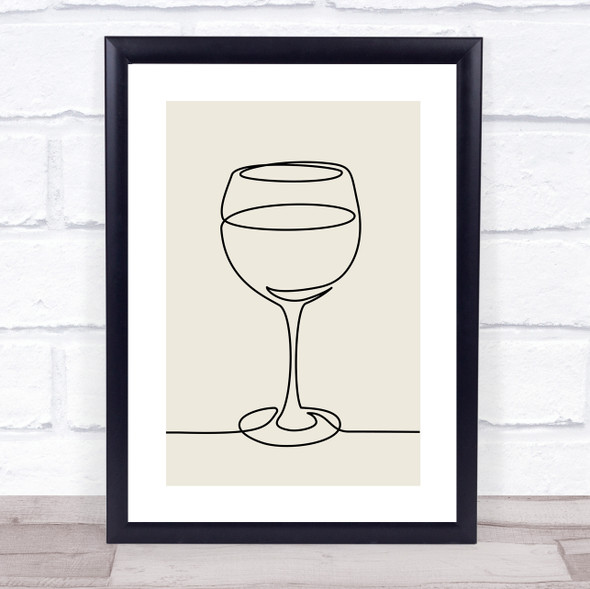 Block Colour Line Art Wine White Decorative Wall Art Print