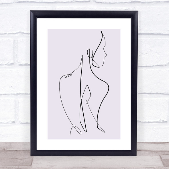 Block Colour Line Art Lady Back Decorative Wall Art Print