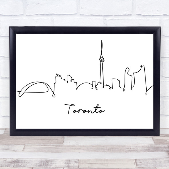 Black & White Line Art Toronto Decorative Wall Art Print