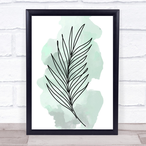 Watercolour Line Art Fern Leaf Decorative Wall Art Print