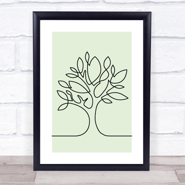 Block Colour Line Art Tree Decorative Wall Art Print