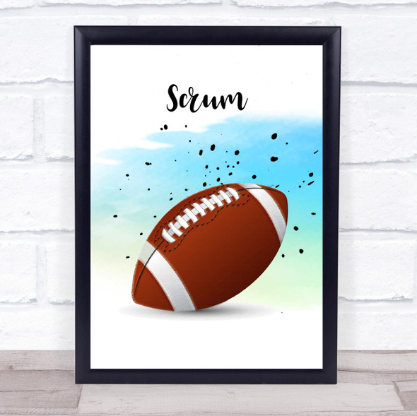 Rugby Scrum Decorative Wall Art Print