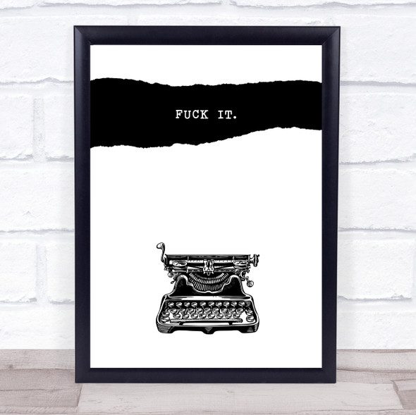 Rude Typewriter Classic Style Decorative Wall Art Print