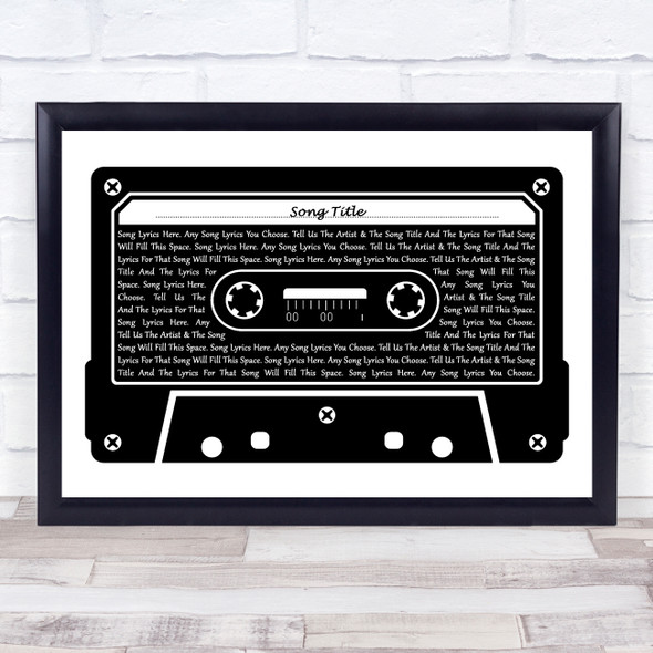 Guns N' Roses Think About You Black & White Music Cassette Tape Song Lyric Print - Or Any Song You Choose