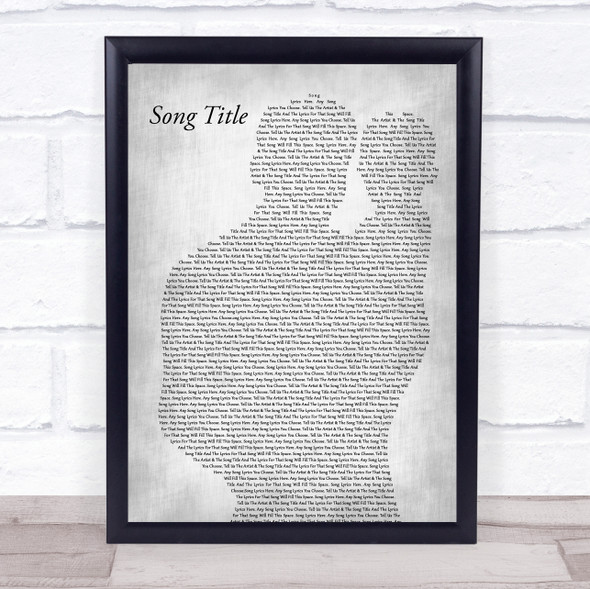 Lynyrd Skynyrd Simple Man Father & Baby Grey Song Lyric Print - Or Any Song You Choose