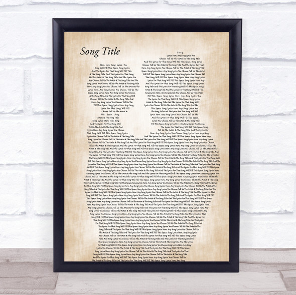Bryan Adams (Everything I Do) I Do It For You Father & Child Song Lyric Print - Or Any Song You Choose