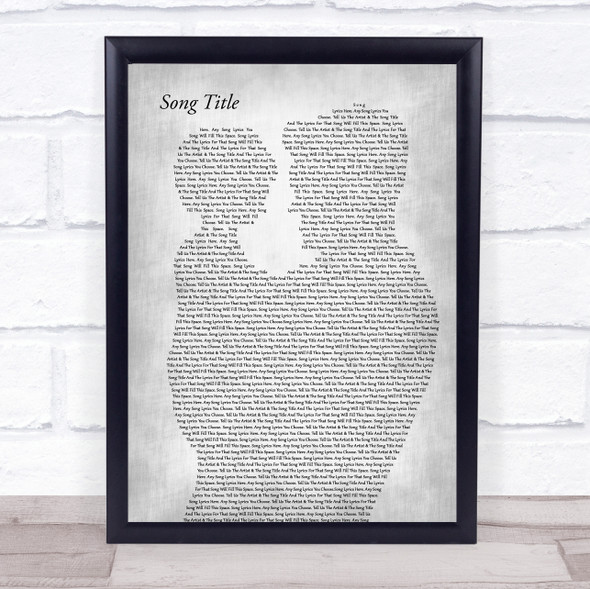 Michael Bolton Fathers And Daughters (Never Say Goodbye) Father & Child Grey Song Lyric Print - Or Any Song You Choose