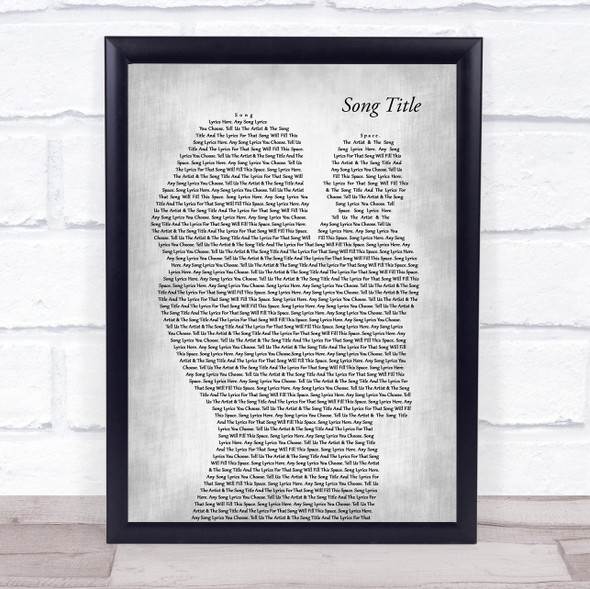 Rita Ora I Will Never Let You Down Mother & Baby Grey Song Lyric Print - Or Any Song You Choose