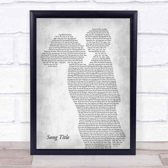 Shania Twain From This Moment On Mother & Child Grey Song Lyric Print - Or Any Song You Choose
