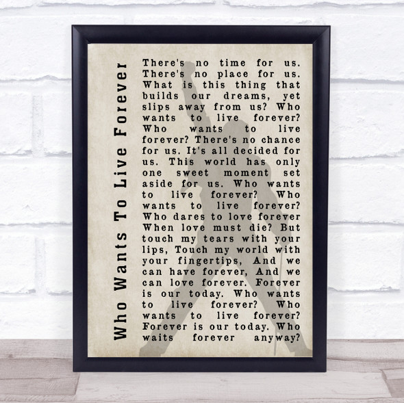 Queen Who Wants To Live Forever Shadow Song Lyric Print