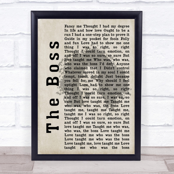 Diana Ross The Boss Shadow Song Lyric Print