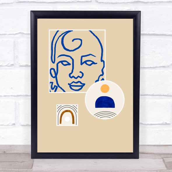 Abstract Style Modern Art Line Face Wall Art Print