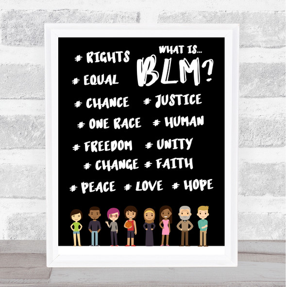 Black Lives Matter In Hash Tags Wall Art Print