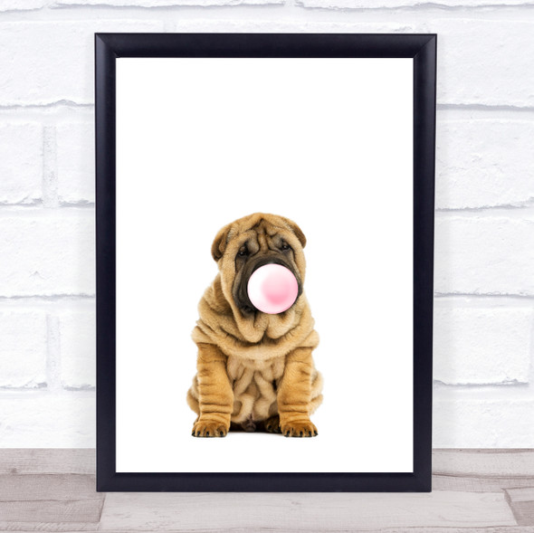 Dog Shar-Pei Bubblegum Wall Art Print