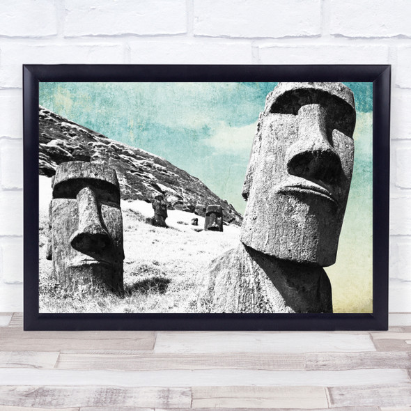 Easter Island Black & White Wall Art Print