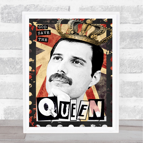 Queen Elizabeth God Save The Queen Punk Wall Art Print