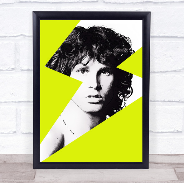 Jim Morrison Lime Neon Lightening Funky Wall Art Print
