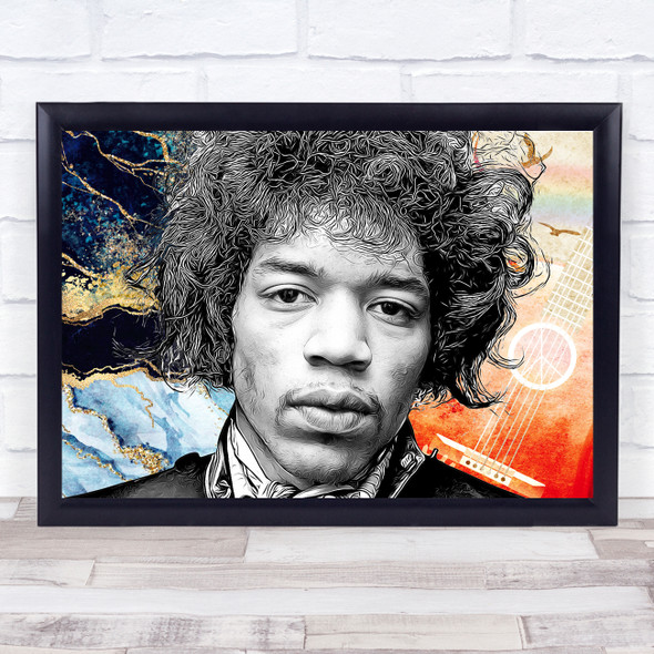Jimi Hendrix Funky Electric Music Wall Art Print