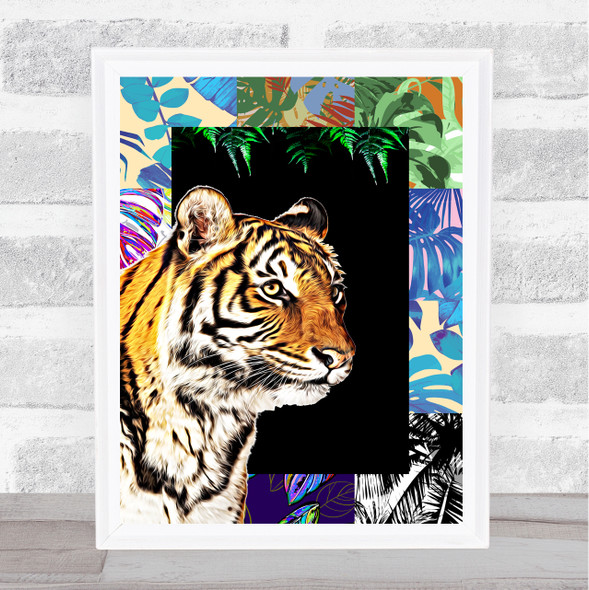 Tiger Jungle Squares Wall Art Print