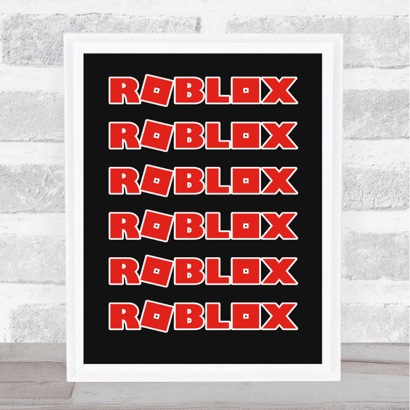 Roblox Red Logo Repeat Children's Kids Wall Art Print