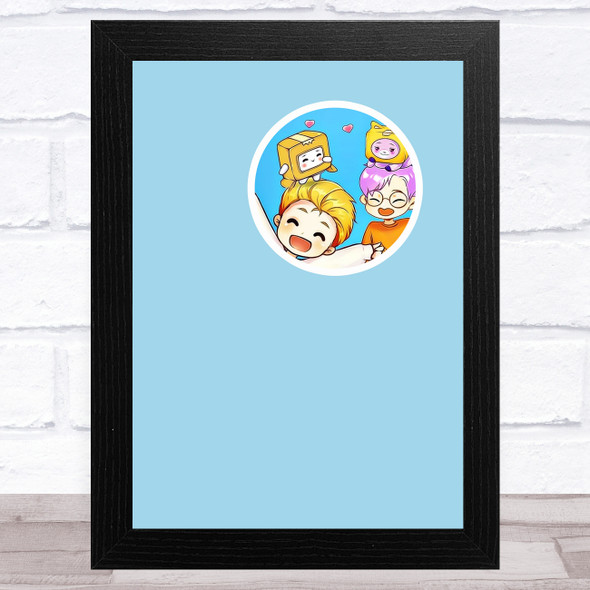 Lankybox Justin & Adam Blue Children's Kids Wall Art Print