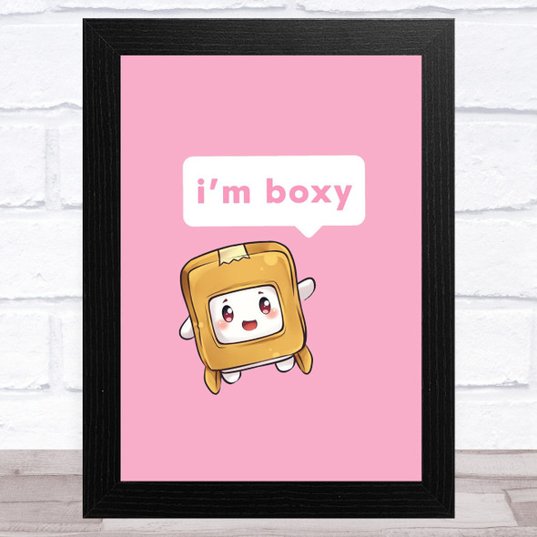 Lankybox Boxy Pink Children's Kids Wall Art Print