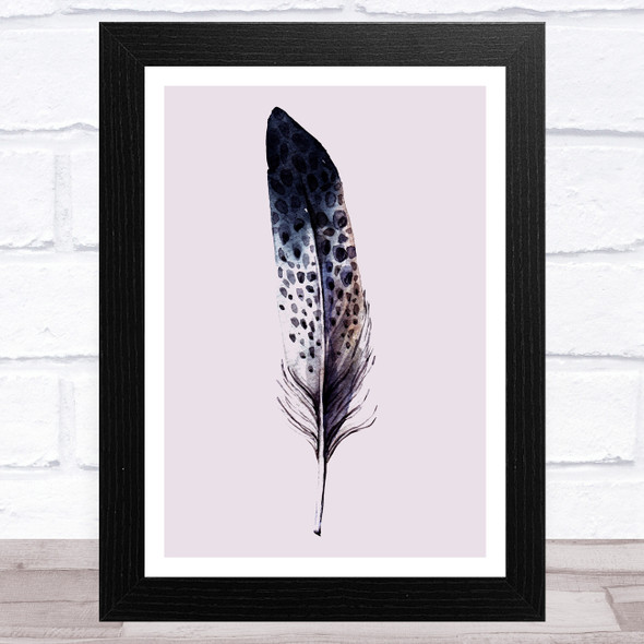 Dusky Lilac Taupe Feather Collection Design 1 Home Wall Art Print