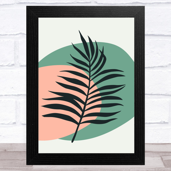 Tropical Leaves Circles Home Wall Art Print