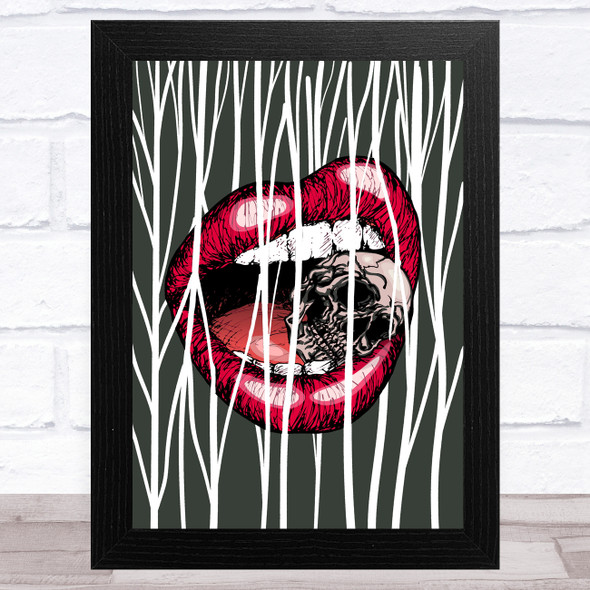 Mouth Crushing Skull Gothic Home Wall Art Print