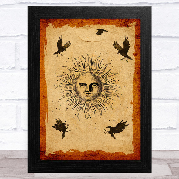 Moon Face Ravens Gothic Home Wall Art Print