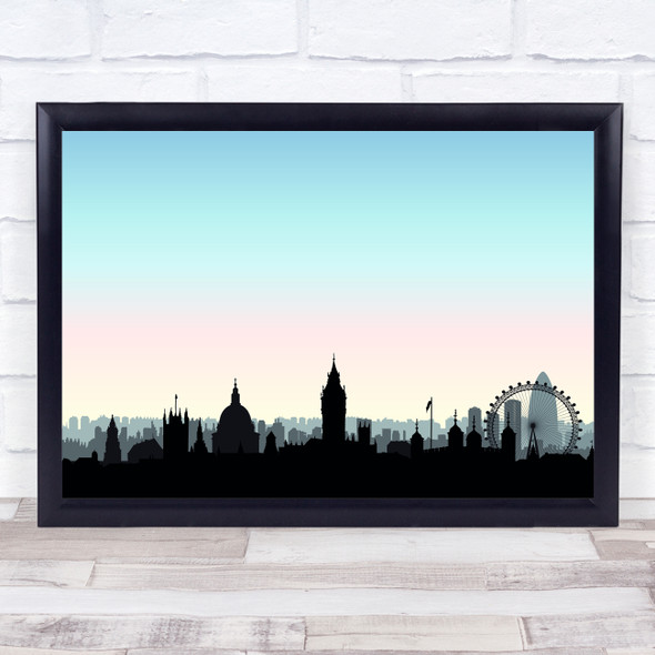 Cityscape London City Buildings Silhouette Home Wall Art Print