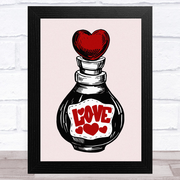Love Potion Bottle Home Wall Art Print