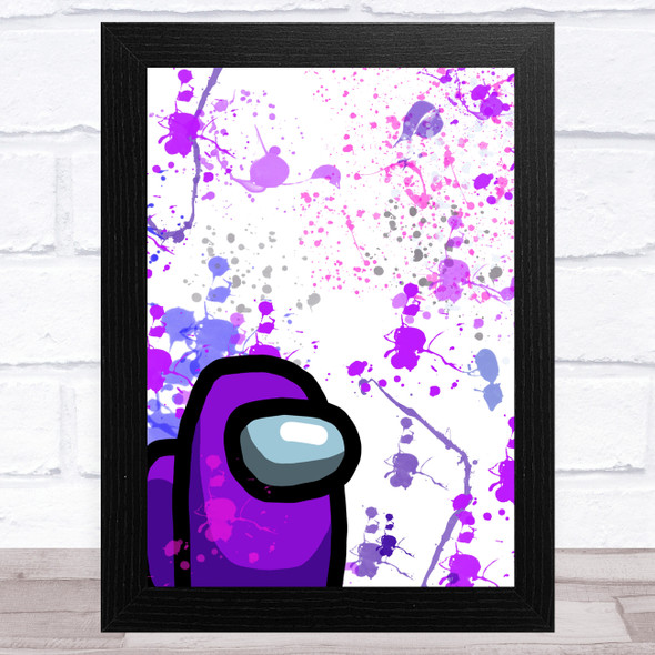 Among Us Purple Splatter Art Children's Kids Wall Art Print