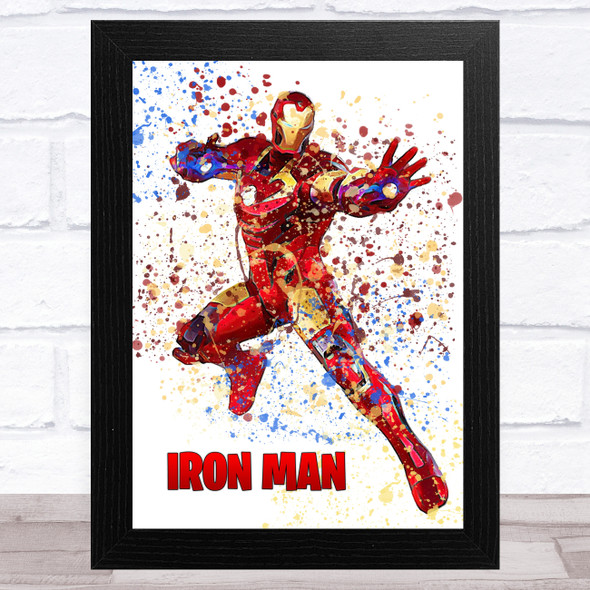 Splatter Art Superhero Gaming Iron Man Children's Kids Wall Art Print
