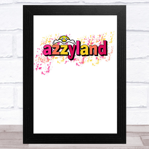 Azzyland YouTuber Smiley Face Splatter Art Children's Kids Wall Art Print