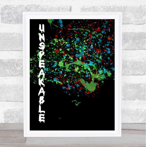 Unspeakable Youtuber Splatter Art Black Children's Kids Wall Art Print