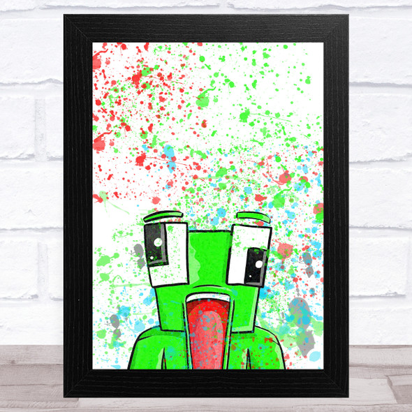Unspeakable Youtuber Frog Splatter Art Children's Kids Wall Art Print